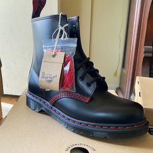 Dr. Martens 1460 Women 11 Black + Red Stitch Boots